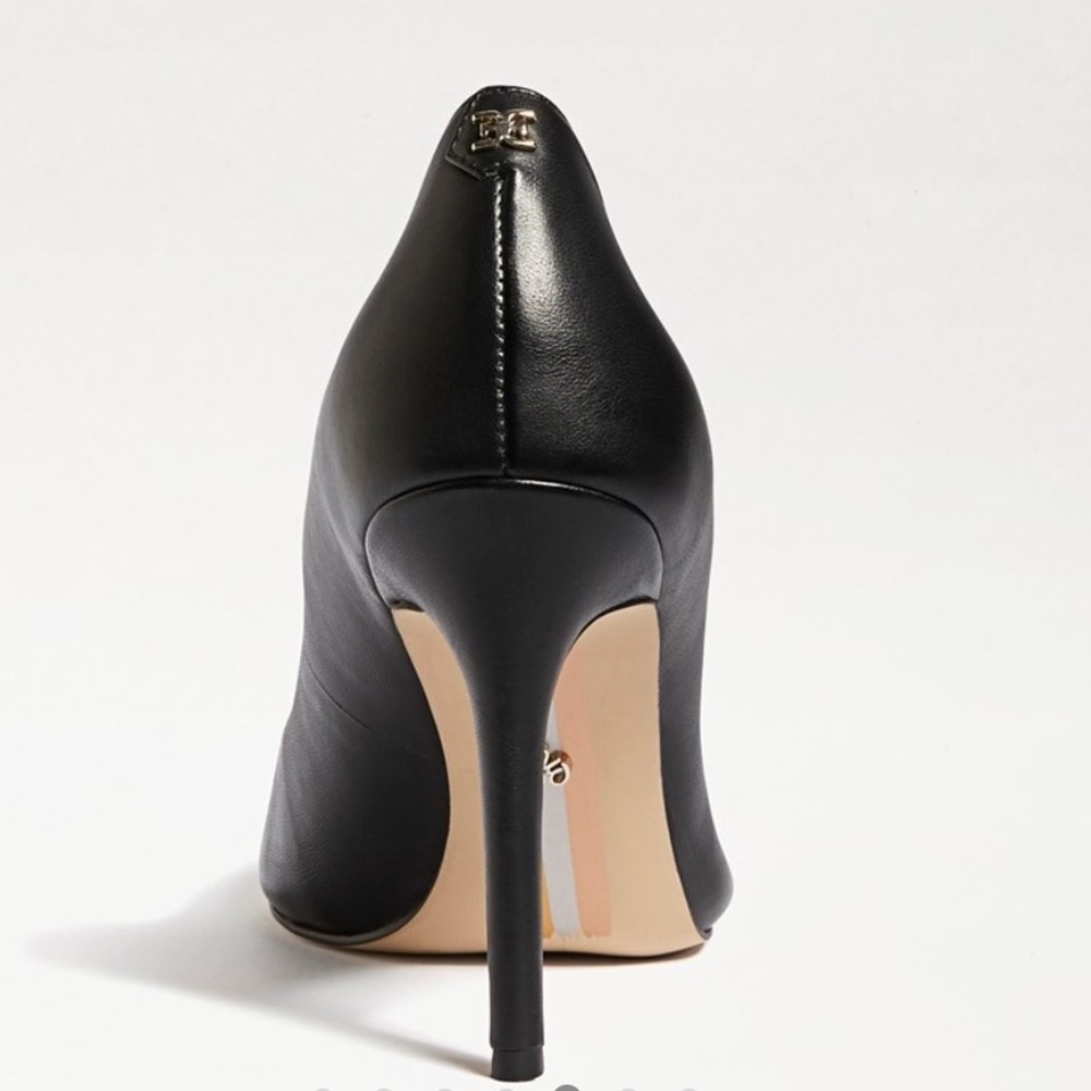 NIB Sam Edelman Hazel Black Leather Heels - Picture 6 of 12